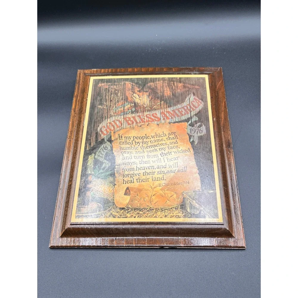 God Bless America Decoupage‎ Wall Art II Chronicles 7:14 Christian Decor 12